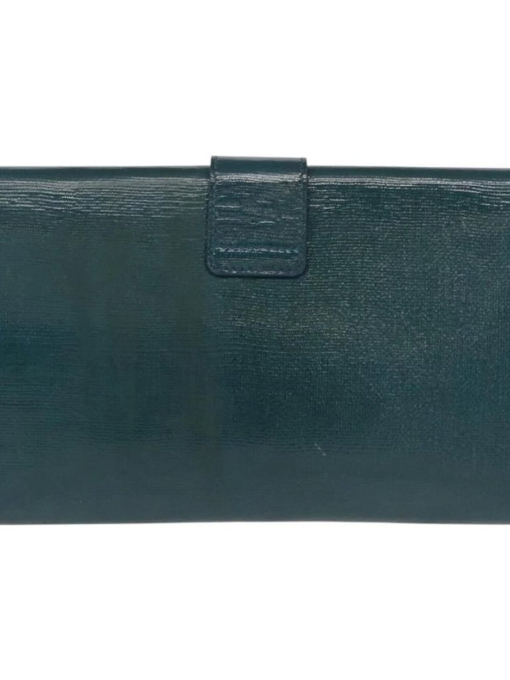 SAINT LAURENT Y Line Clutch Bag Patent leather Green Gold Auth 163062 - Picture 3 of 16